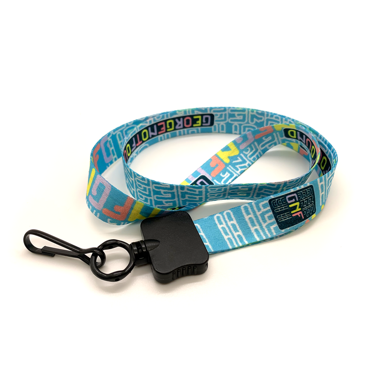 GeorgeNotFound GNF aqua blue lanyard with swivel hook